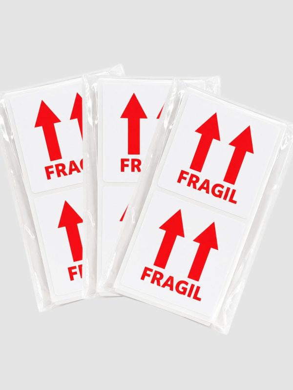 Etiqueta fragil para envio y traslado de productos delicados